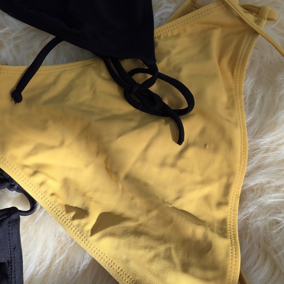 Xhilaration Small Swim Yellow Black Pink Bikini Bottoms - Picture 9 of 9